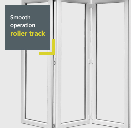 Halo uPVC bifold door with smooth operation roller track