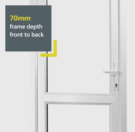 Halo uPVC entrance door with 70mm frame depth