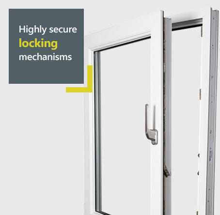 Halo uPVC tilt and turn uPVC window - highly secure locking mechanisms