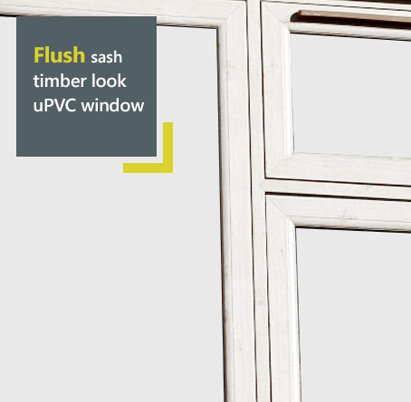 Liniar uPVC flush sash window - timber appearance