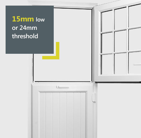 Liniar uPVC stable door diagram - 15mm or 24mm low threshold