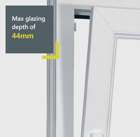 Rehau uPVC tilt and turn windows with max glazing depth of 44mm