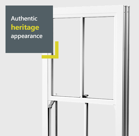 Rehau uPVC vertical sliders with authentic heritage appearance