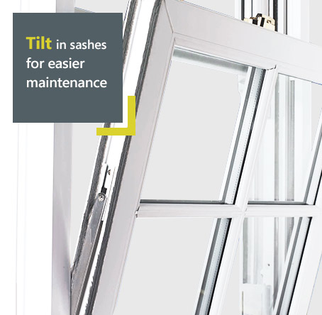 Spectus upvc vertical slider - with tilt in sashes for easy maintenance