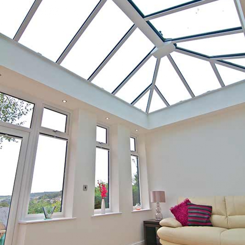 Glass roof for conservatory