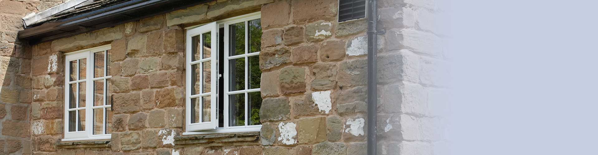 Two upvc casement windows in white